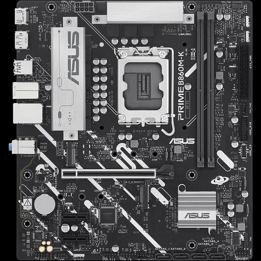 Материнская плата ASUS PRIME B860M-K, LGA1851 B860 2xDDR5 4xSATA 2xM.2 HDMI DP USB-C mATX фото 1