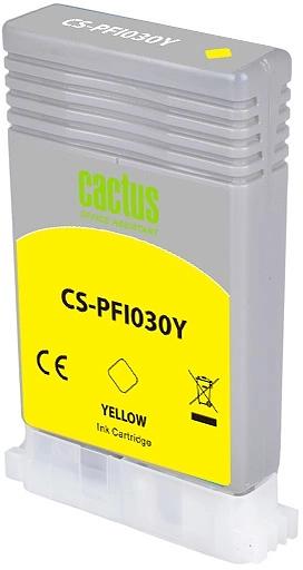 Картридж струйный Cactus CS-PFI030Y PFI-030Y желт.пигм. (55мл) для Canon imagePROGRAF TA-20/30 фото 2