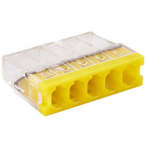 Клемма соединительная 5-контактная с пастой Elеctrodeel ED 772-205, сечение 0,5-2,5 мм2, 24А/450В (упаковка 100 штук) фото 1