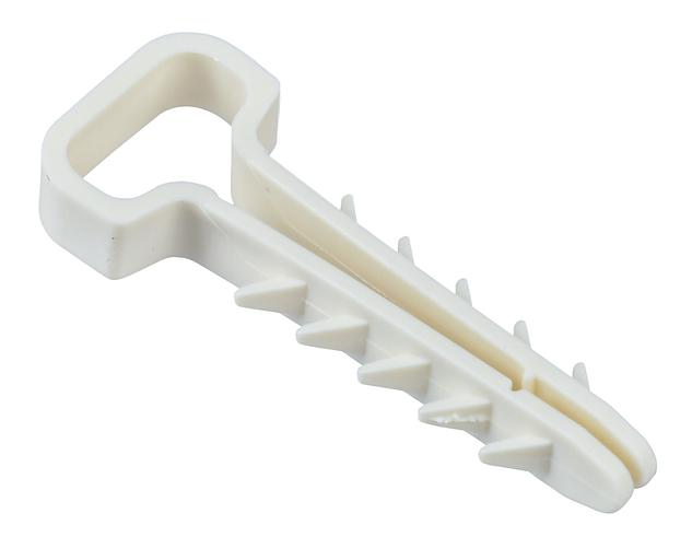 Дюбель-хомут 6х12мм для плоского кабеля нейлон белый (25шт/упак) IEK фото 1
