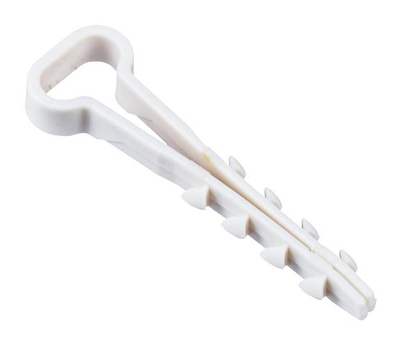 Дюбель-хомут 5х10мм для плоского кабеля нейлон белый (25шт/упак) IEK фото 1