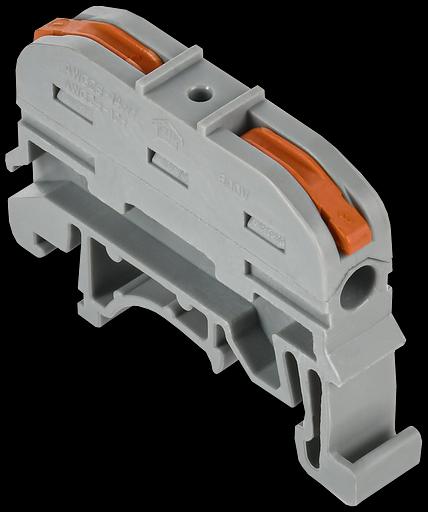 Строительно-монтажная клемма СМК 222-4111D проходная на DIN-рейку (50шт/упак) IEK фото 1