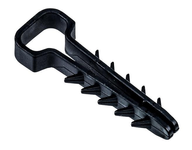 Дюбель-хомут 6х12мм для плоского кабеля нейлон черный (25шт/упак) IEK фото 1