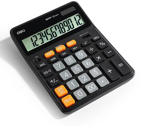 Калькулятор настольный Deli Askend EM999 черный 12-разр. фото 1