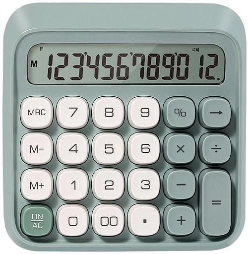 Калькулятор настольный Deli EM36 GREEN зеленый 12-разр. фото 1
