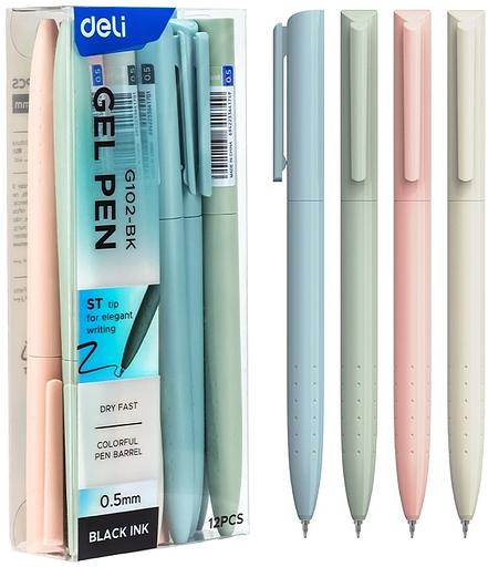 Ручка гелев. автоматическая Deli EG102-BK ассорти d=0.5мм черн. черн. карт.уп. фото 1