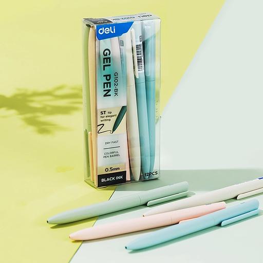 Ручка гелев. автоматическая Deli EG102-BK ассорти d=0.5мм черн. черн. карт.уп. фото 3