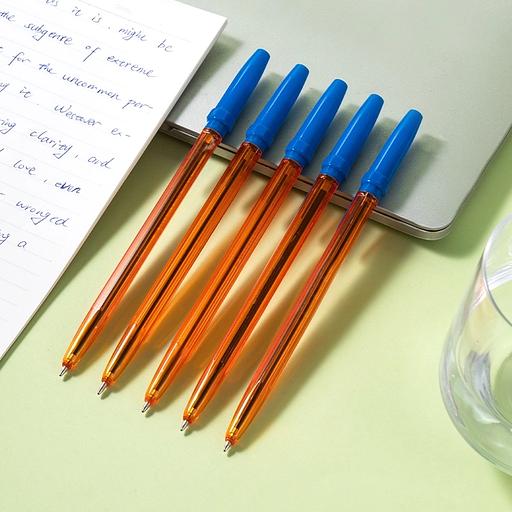 Ручка шариков. Deli P1 (EQ6T) оранжевый/синий d=0.7мм син. черн. карт.уп. фото 2