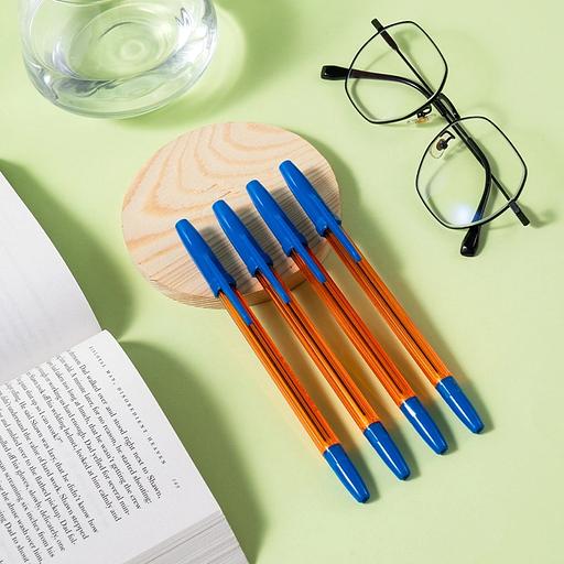 Ручка шариков. Deli P1 (EQ6T) оранжевый/синий d=0.7мм син. черн. карт.уп. фото 3