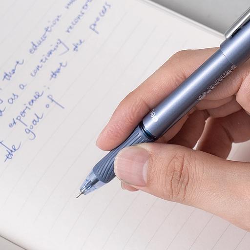 Ручка шариков. Deli Xtream (EQ47-BL) d=0.7мм син. черн. карт.уп. игловидный пиш. наконечник резин. манжета чернила пониженной вязкости фото 6