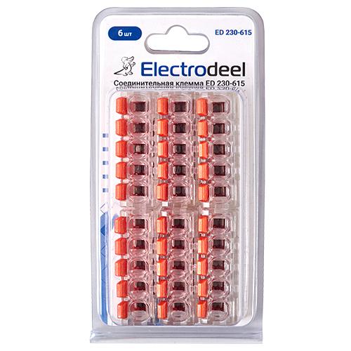 Клемма соединительная 5-контактная Elеctrodeel ED 230-615-b6, сечение 0,5-6,0 мм2, 41А/450В (упаковка 6 штук) фото 4