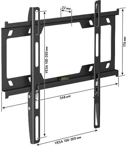 Кронштейн для телевизора Holder F3616-B черный 22"-47" макс.25кг настенный фиксированный фото 2