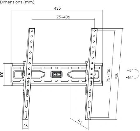 Кронштейн для телевизора Ultramounts UM845 черный 32"-75" макс.45кг настенный наклон фото 6