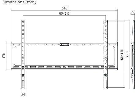 Кронштейн для телевизора Ultramounts UM823 черный 37"-86" макс.45кг настенный фиксированный фото 5