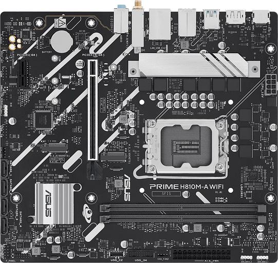 Материнская плана ASUS PRIME H810M-A WIFI, LGA1700, B810, 2*DDR5, 4*SATA, 2*M.2, 2*USB 3.2, 4*USB 2.0, 1*PCIx16, 1*PCIx1, HDMI+DP, mATX; 90MB1KJ0-M0EAY0 фото 1