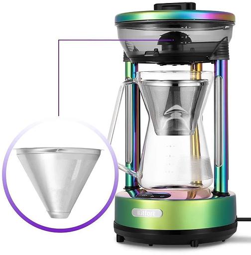 Кофеварка капельная Kitfort КТ-7488 600Вт зеленый фото 2