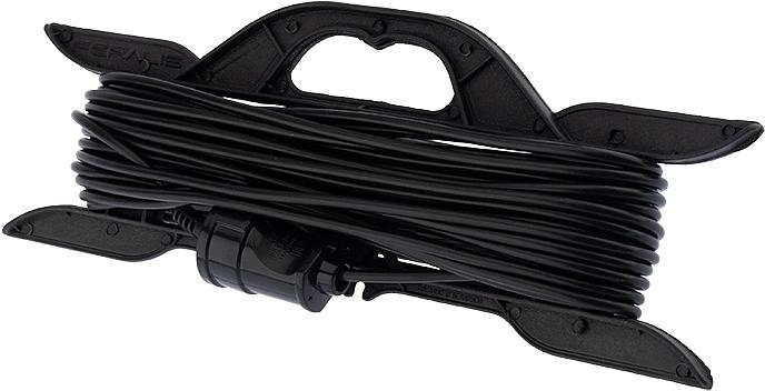 Удлинитель силовой PROconnect ПВС (11-7102) 2x0.75кв.мм 1розет. 20м ПВС 6A пласт.рамка черный фото 1