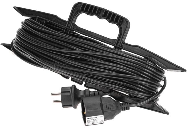 Удлинитель силовой PROconnect PROc-Uc (13-4915) 2x0.75кв.мм 1розет. 30м ПВС 6A пласт.рамка черный фото 1