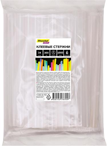 Cтержни клеев. для клеев.пист. Silwerhof 11-300-34-TRA дл.300мм D11мм прозрачный упак:34шт фото 1