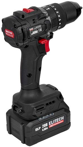 Дрель-шуруповерт Elitech CD 20ISL2 (E2201.041.02) 80Вт аккум. патрон:быстрозажимной (кейс в комплекте) (205723) фото 4