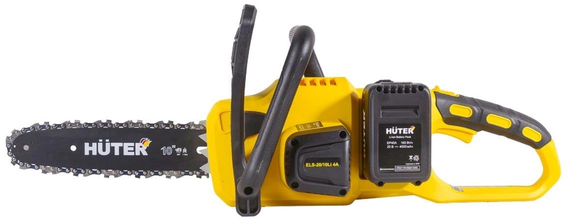 Цепная пила Huter ELS-20/10Li 4A дл.шины:10" (25cm) 1аккум. 4Ач ЗУ (70/10/54) фото 1