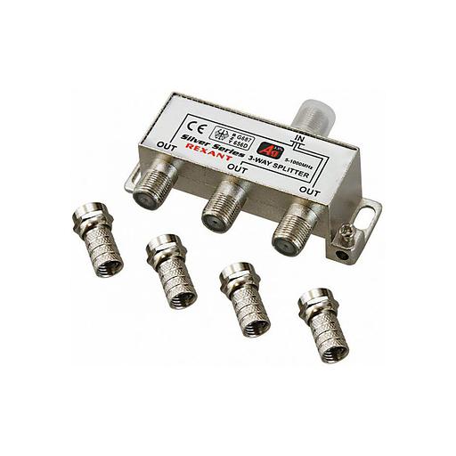 Делитель ТВ х 3 + 4шт. F BOX 5-1000 МГц Silver, фото 1