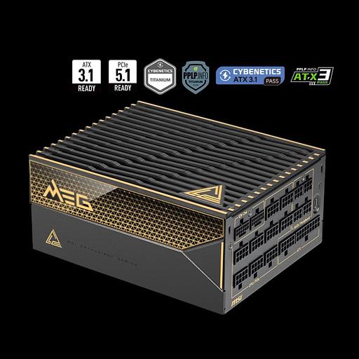 Блок питания ПК MSI MEG Ai1600T PCIE5, 1600W, 80+ Titanium, полностью модульный, ATX 3.1, PCIE5.1, RTL фото 6