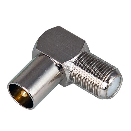 Переход гнездо F - штекер TV угловой, фото 1