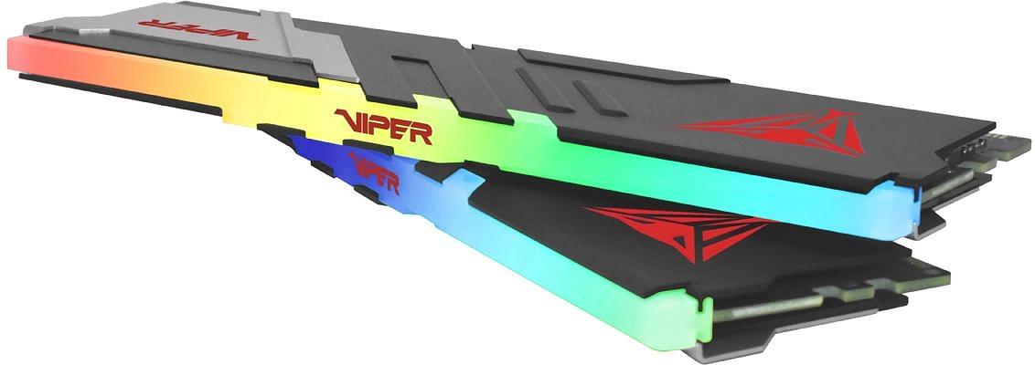 Оперативная память Patriot Memory Viper Venom RGB, DDR5, 48GB (2x24GB), 6000 MHz, CL30, с радиатором, RGB, серебристый/чёрный фото 4