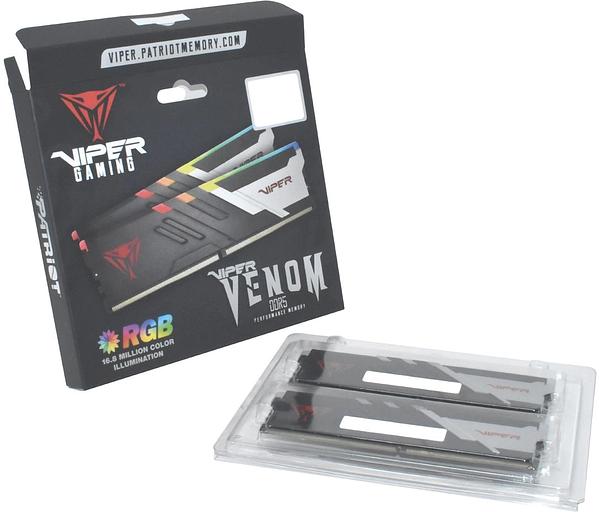 Оперативная память Patriot Memory Viper Venom RGB, DDR5, 48GB (2x24GB), 6000 MHz, CL30, с радиатором, RGB, серебристый/чёрный фото 8