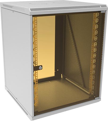 Шкаф коммутационный Suprlan (05-1506) настенный 15U 600x600мм пер.дв.стекл направл.под закл.гайки 70кг RAL 7035 535мм 29.7кг 750мм фото 1