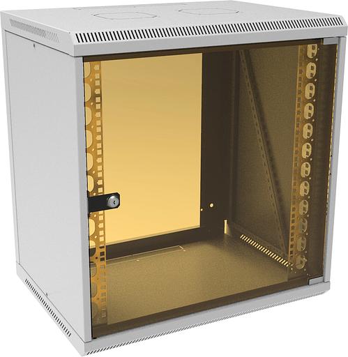 Шкаф коммутационный Suprlan (05-1203) настенный 12U 600x450мм пер.дв.стекл направл.под закл.гайки 70кг RAL 7035 385мм 21.94кг 620мм фото 1