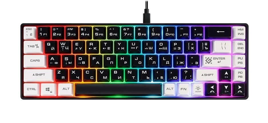 Defender Игровая клавиатура проводная Aris GK-349 RU,черн/бел,68кн+FN,радуж,1.5м фото 1