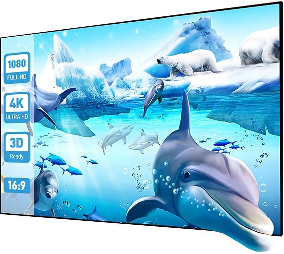 Экран на раме Cactus 127x224см Alr Expert CS-PSALRE-224X127-MM магнитное крепление 16:9 настенный натяжной черный фото 1
