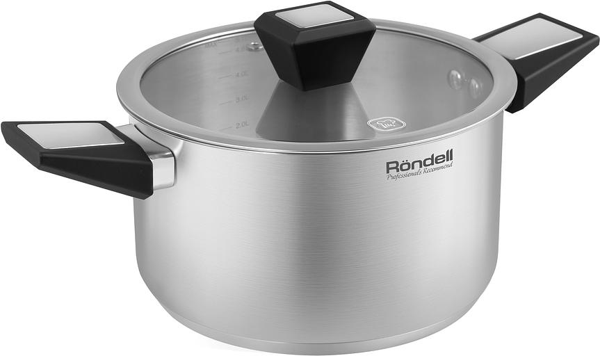 Кастрюля Rondell Blitz RDS-1890 5.2л. d=24см (с крышкой) стальной фото 1