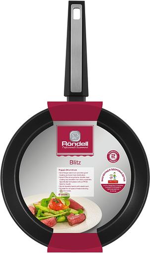 Сковорода Rondell Blitz RDA-1912 круглая 24см покрытие: Xylan Plus ручка несъемная (без крышки) черный фото 5