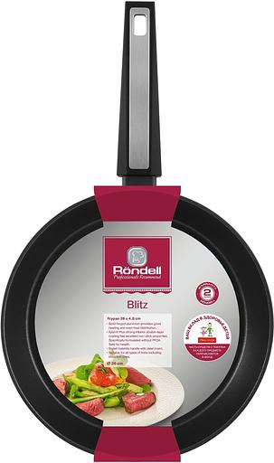 Сковорода Rondell Blitz RDA-1913 круглая 26см покрытие: Xylan Plus ручка несъемная (без крышки) черный фото 5