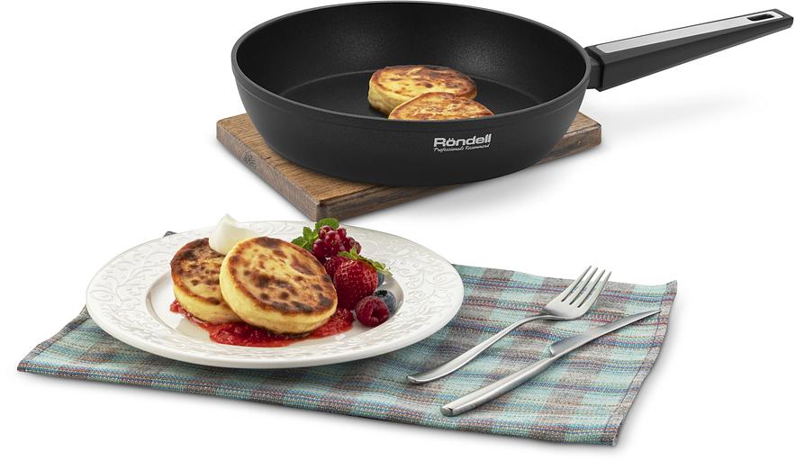 Сковорода Rondell Blitz RDA-1914 круглая 28см покрытие: Xylan Plus ручка несъемная (без крышки) черный фото 7