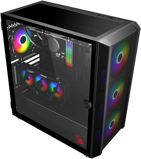 Корпус Bloody BD-CC119 черный без БП ATX 7x120mm 2xUSB3.0 audio bott PSU фото 3