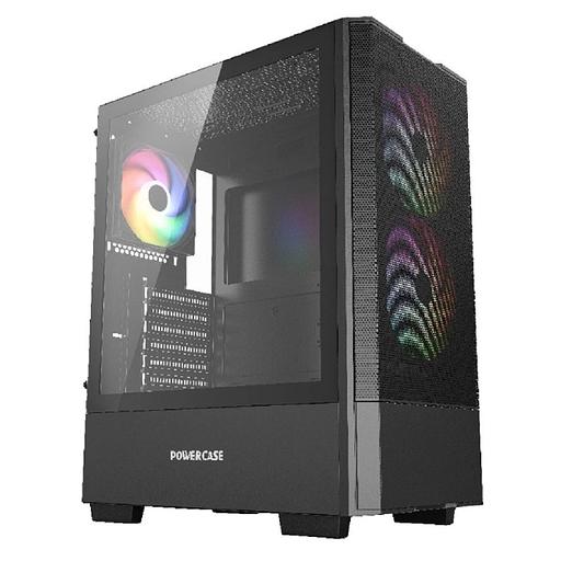 Powercase Mistral AY3B ARGB, Tempered Glass, 2x 140mm +1x 120mm ARGB Fans, чёрный, ATX (CMAYB-A3) фото 1