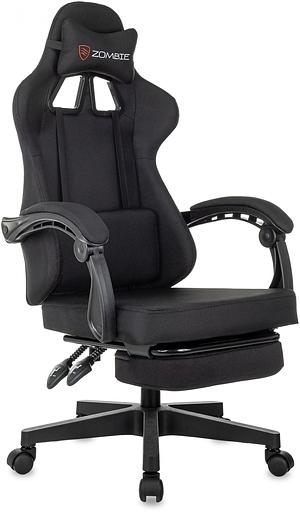 Кресло игровое Zombie 3 черный Neo Black крестов. пластик подст.для ног фото 1