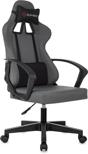 Кресло игровое Zombie 1 серый/черный крестов. пластик фото 1