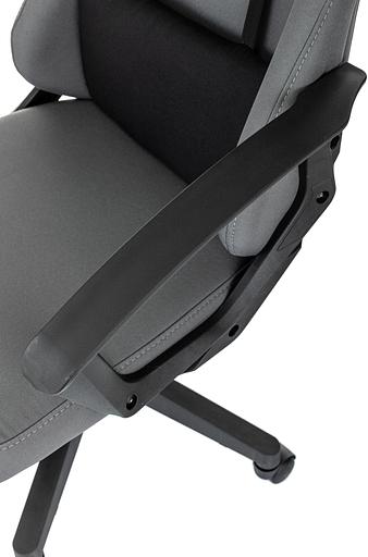 Кресло игровое Zombie 1 серый/черный крестов. пластик фото 6