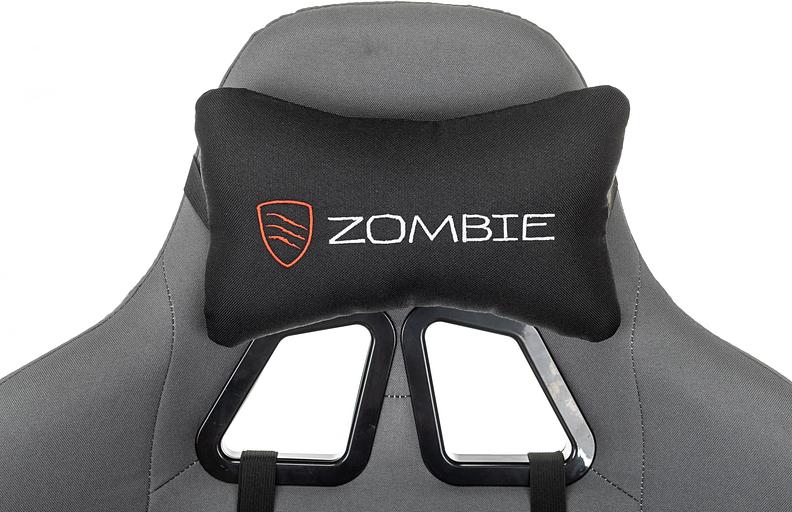 Кресло игровое Zombie 1 серый/черный крестов. пластик фото 8