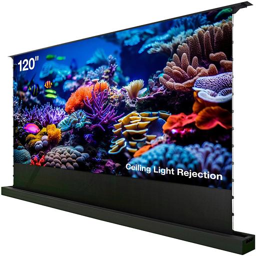 Экран Cactus 148x263см FloorRising CS-PSFRCLR-263X148 16:9 напольный рулонный черный (моторизованный привод) фото 1