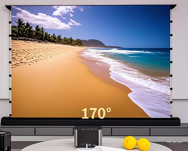 Экран Cactus 148x263см FloorRising CS-PSFRCLR-263X148 16:9 напольный рулонный черный (моторизованный привод) фото 9