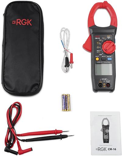 Клещи токоизмерительные RGK CM-16 цифр. измер.ток:переменный черный/красный (755122) фото 3
