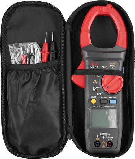 Клещи токоизмерительные RGK CM-16 цифр. измер.ток:переменный черный/красный (755122) фото 4