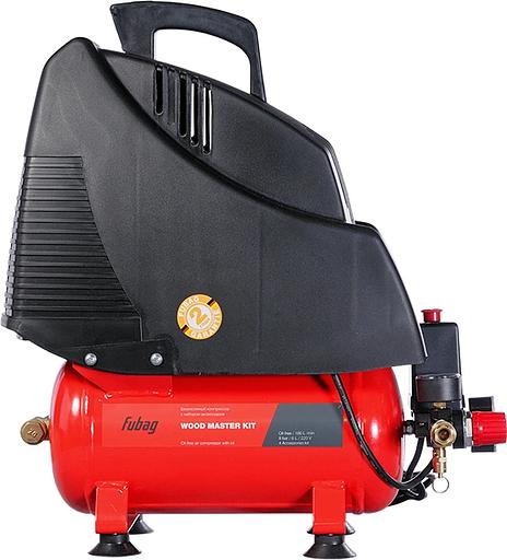 Компрессор поршневой Fubag Wood Master Kit безмасляный 180л/мин 6л 1100Вт красный/черный фото 3