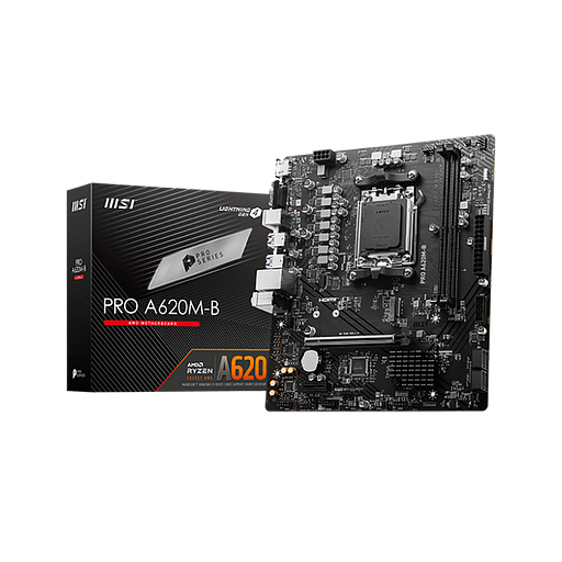 Материнская плата MSI PRO A620M-B A620, AM5, 2*DDR5, 1*PCIEx16, 1*PCIEx1, 1*M.2, 6*USB3.2Gen1, 6*USB2.0, 4*SATA3.0, 2.5G, VGA, HDMI, M-ATX, RTL фото 1